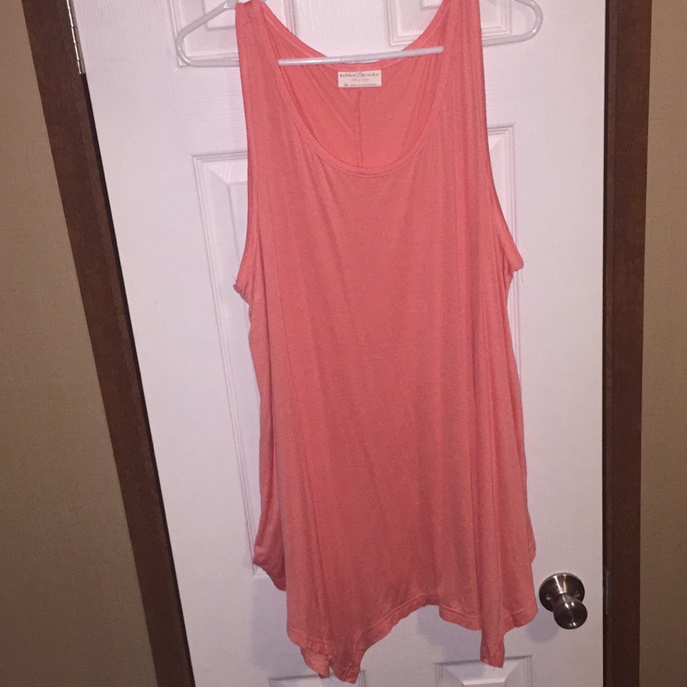 Teal and coral tunic tops